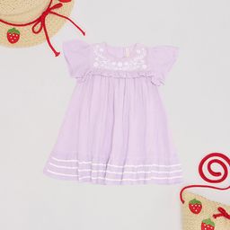 Pantaloons Junior Girls Floral Embroidered Cotton A-Line Dress-image-37