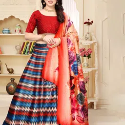 Kaizen TEXO FAB Digital Printed Semi-Stitched Lehenga & Unstitched Blouse With Dupatta-picture-3
