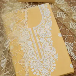 Soch Floral Embroidered Thread Work Chanderi Unstitched Dress Material-image-59