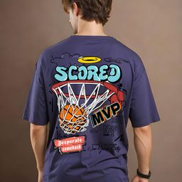 MaverIQ Men Graphic Printed Round Neck Cotton Oversized T-shirt-picture-3