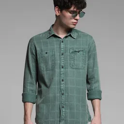 Jack & Jones Men Spread Collar Checked Cotton Casual Shirt-image-27