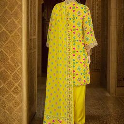 SANISA Women Ethnic Motifs Printed Regular Sequinned Kurta with Trousers & With Dupatta image 4