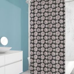 ArtzFolio Black & Pink Printed Waterproof Shower Curtain-image-101