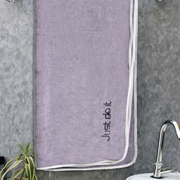 FABINALIV Purple & Black Printed Cotton 300 GSM Bath Towel-33