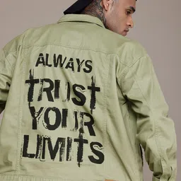 The Roadster Life Co. Typography Printed Pure Cotton Denim Jacket-50