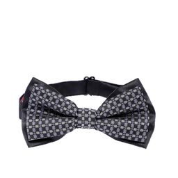 Peter England Black & Grey Woven Design Bow Tie-image-24