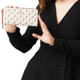 Lavie Women Brand Logo Printed Sacy Zip Around Wallet-27