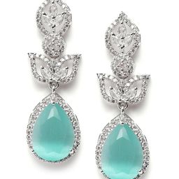 StileAdda Silver-Plated Teardrop Shaped Drop Earrings-53
