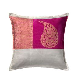 HOUZZCODE Pink & Off-White Set of 5 Ethnic Motifs Square Cushion Covers image 2
