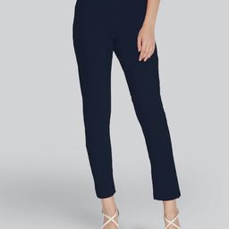 LYRA Women Blue Smart Solid Trouser-image-37