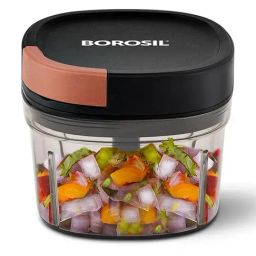 Borosil Chopper 600 ml with 3 Blades & Durable String (Black)-25