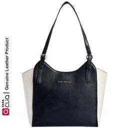 Lino Perros Navy & White Textured Medium Handbag-picture-5