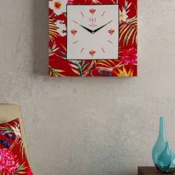 SEJ by Nisha Gupta Off White Framed Analogue Wall Clock - Set of 1-10