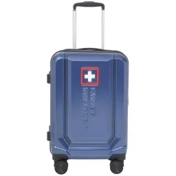 Swiss Military Blue 8 Wheels Small Hard Cabin Trolley Bag-image-54