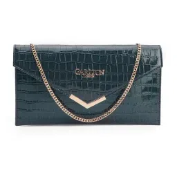 Carlton London Navy Blue Animal Effect Medium Faux Leather Clutch-image-71