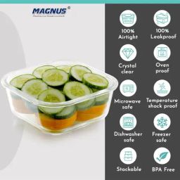 MAGNUS Solid Grey Borosilicate 800ml Square Container image 5