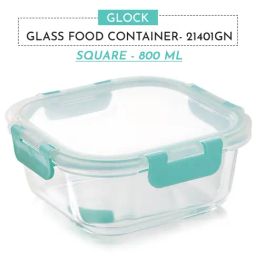 MAGNUS Solid Green Borosilicate 800ml Square Container image 2