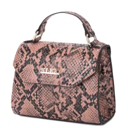 KLEIO Peach Textured Small Satchel Handbag image 5
