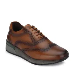 Delize Men's Tan Brogue Shoes-image-16