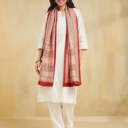 Fabindia Red Printed Stole-30