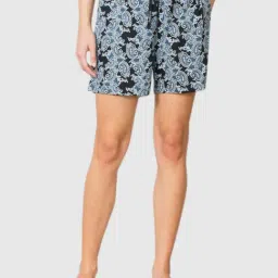 Van Heusen Blue Paisley Shorts-image-63