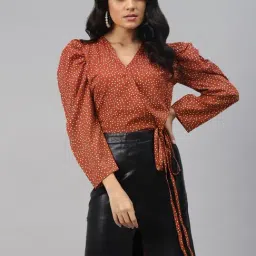 Melon by PlusS Rust Printed Crop Top-image-22