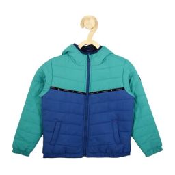 Allen Solly Junior Green & Blue Color Block Full Sleeves Jacket-picture-4