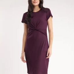Fablestreet Wine Relaxed Fit A Line Dress-image-78