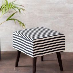 Nestroots Printed Black Cotton Canvas Center Benche-image-64