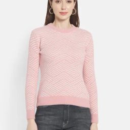 METTLE RASPBERRY Geometric Print Pullover-picture-22