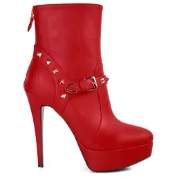 London Rag Women's Red Stiletto Booties-image-26