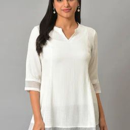 Aurelia White A Line Short Kurti-image-10