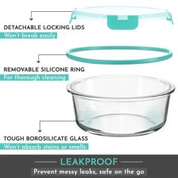 MAGNUS Solid Green Borosilicate 950ml Round Container image 4
