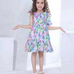 Peppermint Kids Multicolor Floral Print Dress-picture-48