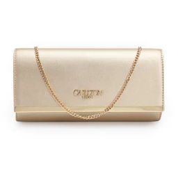 Carlton London Light Gold Medium Faux Leather Clutch-picture-13