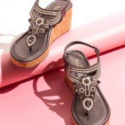 Inc.5 Women's Pewter Back Strap Wedges-image-55