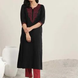 Libas Black Solid Kurta-image-20