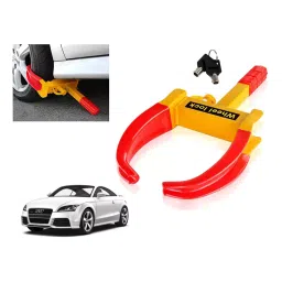 Auto Pearl Claw Type Adjustable Anti Theft Yellow, Red Wheel Clamp Lock for Audi TT-image-63