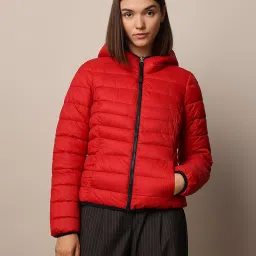 Only Red & Navy Regular Fit Reversible Puffer Jacket image 2
