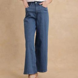 RAREISM Blue Cotton Blend Striped Jeans-picture-25