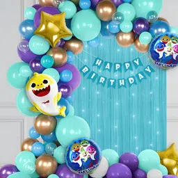 Special You 67 Pcs Blue & White Birthday Decorations-23