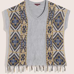 Sangria Teen Girls Geometric Design Pullover-image-90