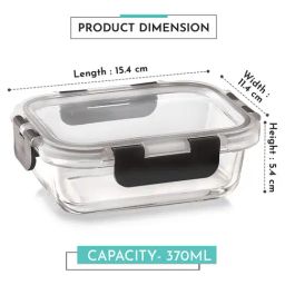 MAGNUS Solid Grey Borosilicate 370ml Rectangle Container image 3