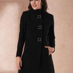 Globus Black Regular Fit Overcoat-picture-14