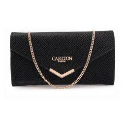 Carlton London Black Rosangela Logo Medium Faux Leather Clutch-image-64