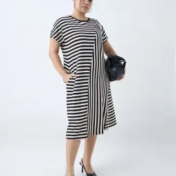 Gia by Westside Black Stripe Straight Dress-picture-47