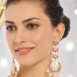 OOMPH Pink Floral Drop Earrings-42