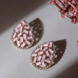 SOHI Pear Stone Stud Earrings For Women-image-55