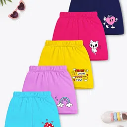 YK X Trampoline Girls Pack of 5 Graphic Printed Shorts-image-32