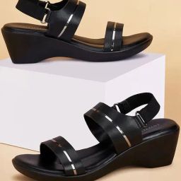 Forever Glam by Pantaloons Women's Black Back Strap Wedges-image-96